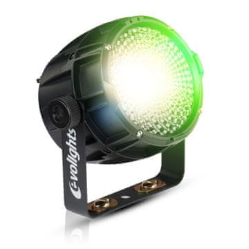 shumee EVOLIGHTS CANDY PAR IP65 odrski reflektor zunanja LED osvetlitev DMX 120W RGBW + 30x0.2W RGB montažni nosilec