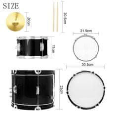 Kera Otroški bobnarski komplet Kera Audio ZPD-3-Black