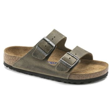 Birkenstock Birkenstock Arizona mehki unisex natikači z oljnim usnjem, zeleni, ozki (1019377) 38.0