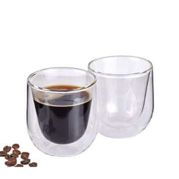 Cilio Cilio kozarci za kavo, 2 kosa, dvojna stena, 0,15 l, premer 9 x 9 cm