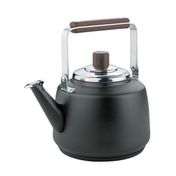 Cilio Grelnik vode Cilio Nero, nerjaveče jeklo/akacijev les, 1,2 l, premer 16,5 x 21,5 cm, črne barve