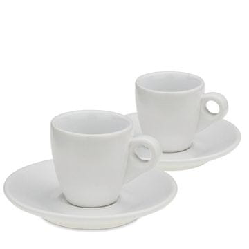 Kela Skodelice za espresso s krožniki, 2 kosa, keramične, 0,05 l, premer 12 x 6,5 cm, bele Mattia / Kela