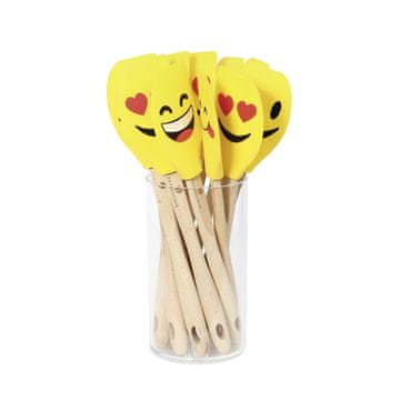 Zassenhaus Lopatica za torto Zassenhaus Smiley, silikon/bukov les, različni vzorci, 30,5 cm
