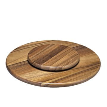 Spring Vrtljiva servirna deska za spomladanski fondue Lazy Susan, akacijev les, premer 40,5 cm