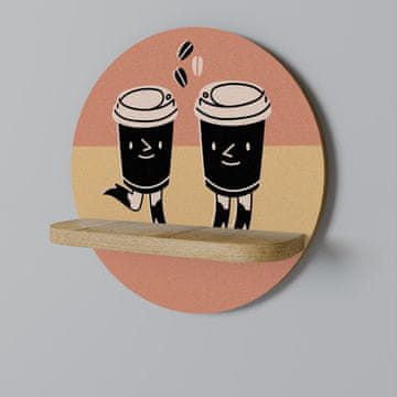 shumee Okrogla polica JOYFUL COFFEE