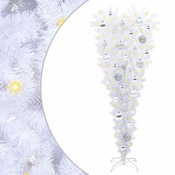 Vidaxl Umestno božično drevo med 150 LED Bela 120 cm PVC in jeklo