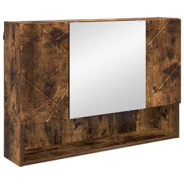 Vidaxl Ogledalna omara Dimljeni oreh 80 x 17 x 55 cm Konstruiran les