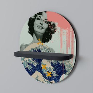 shumee KANAGAWA BEAUTY Ovalna polica črna