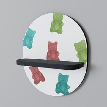 shumee GUMI BEARS Ovalna polica črna