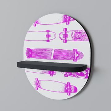 shumee SKATEBOARD SKETCH Ovalna polica črna