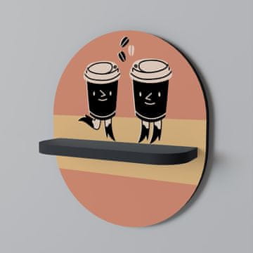 shumee JOYFUL COFFEE Ovalna polica črna