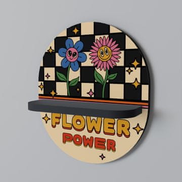 shumee FLOWER POWER Ovalna polica črna