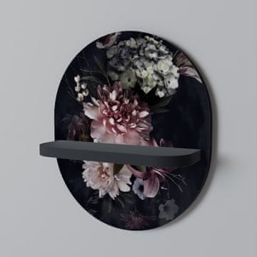 shumee PURE BLOSSOM Ovalna polica črna