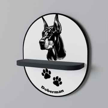 shumee DOBERMAN DOG Ovalna polica črna