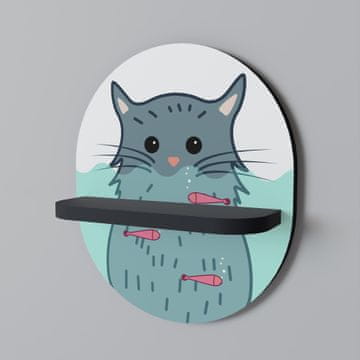 shumee CAT SPLASH Ovalna polica črna