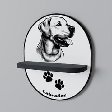shumee LABRADOR DOG Ovalna polica črna