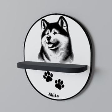 shumee AKITA DOG Ovalna polica črna