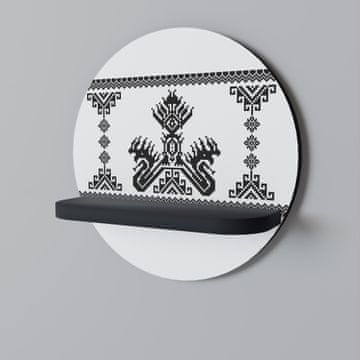 shumee Okrogla polica MYTHIC STITCH črna