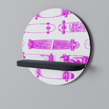 shumee SKATEBOARD SKET Okrogla polica Črna