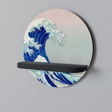 shumee Okrogla polica THE GREAT WAVE, črna