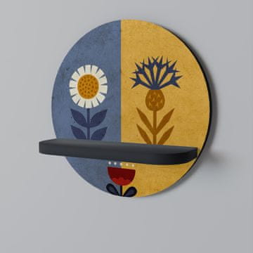 shumee Okrogla polica SCANDIC FLORET črne barve