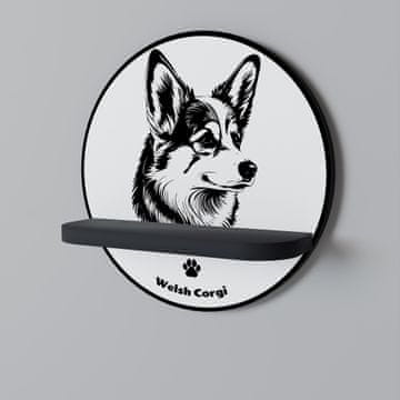 shumee WELSH CORGI PEMBROKE Okrogla polica črne barve