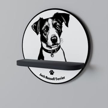 shumee JACK RUSSEL TERRIER Okrogla polica črne barve