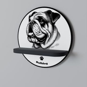 shumee Okrogla polica BULLDOG DOG črna