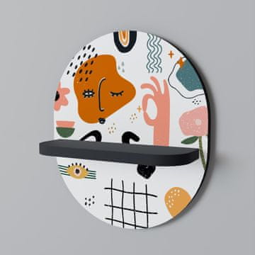 shumee MATISSE WHIMSY Ovalna polica črna