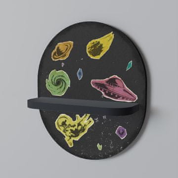 shumee GALAXY MORSEL Ovalna polica črne barve