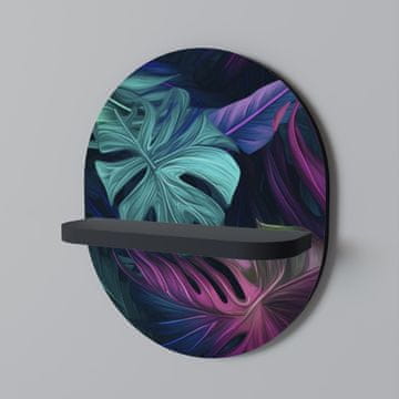 shumee PSYCHODELIC MONSTERA Ovalna polica črna