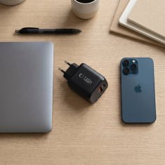 Tech-protect NCA65W GaN omrežni polnilnik USB / USB-C QC PD 65W, črn