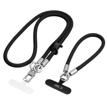 Tech-protect C10S Crossbody Strap vrvica za telefon, črna
