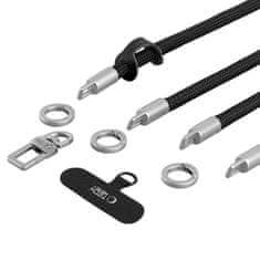 Tech-protect C10S Crossbody Strap vrvica za telefon, črna