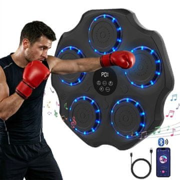 Nikcorp Elektronski boksarski tarčnik Bluetooth LED bokserski glasbena naprava za boks