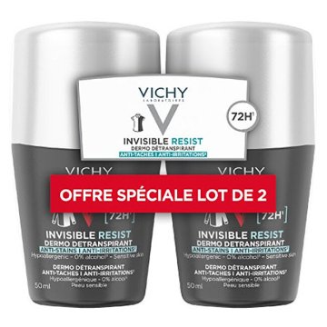 Vichy Homme Invisible Resist 72H (Dermo Detranspirant) 2 x 50 ml