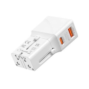Mobile-origin potovalni adapter, 25 W, beli (TAD25-2P-WHT)