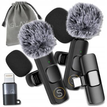 shumee 2x brezžični lavalier mikrofon za iPhone, telefon, računalnik, USB-C