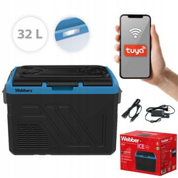 shumee Kompresorski hladilnik, avtomobilski zamrzovalnik, 12V/230V, 32L, pametni