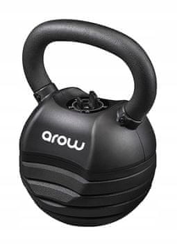 shumee Nastavljiva utež za kettlebell 18 kg, 5 stopenj obremenitve, gumirana, črna