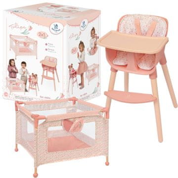 DeCuevas DeCuevas Toys 40074 2-v-1 otroški stolček in postelja za punčke