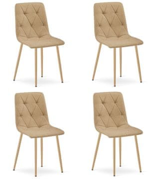 shumee Stol Libra - rjavo blago / noge v barvi lesa x 4