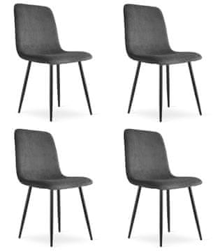 shumee Stol Rift - siv kord / črne noge x 4