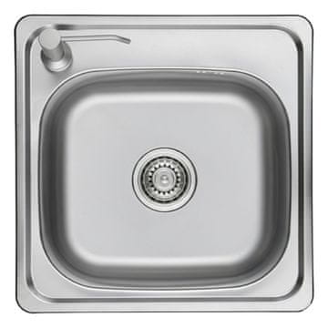 Kuchinox Enojno korito 47,5x47,5, levi dozator tekočine, krom, jekleni komplet