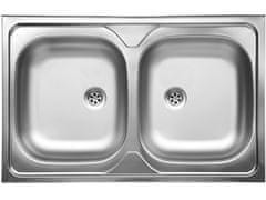 Kuchinox Dvodelno kovinsko nadgradno korito 50x80 cm s sifonom Kuchinox