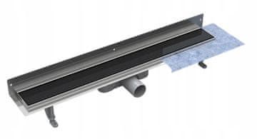 Besco Odtok Virgo Next Black 60, črn linearni odtok, Besco