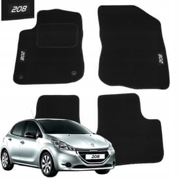 shumee Velurne talne preproge za Peugeot 208 2012-2019, vezenje brisalcev B