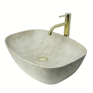 shumee GTM Design Aufsatzwaschbecken 51 cm - Matt Modern Waschbecken ohne Hahnloch - Elegant Aufsatzwaschbecken Oval für Badezimmer und Gäste WC - nur Bad Waschbecken