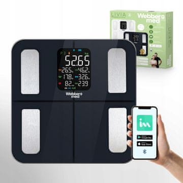 Webber Analitična kopalniška tehtnica 16 parametrov Apple Health, Google Fit, IF1320C
