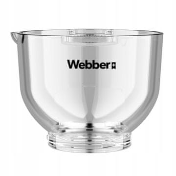 Webber 5-litrska steklena posoda za Webber SM15 / SM16 kuhinjski robot - originalna nadomestna posoda